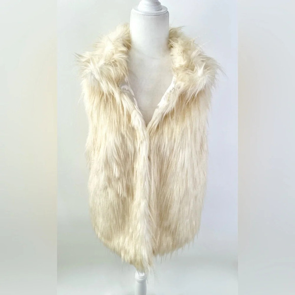 MARC NEW YORK | Andrew Marc Faux Fur Vest Coat Cream Size Small - Picture 1 of 9